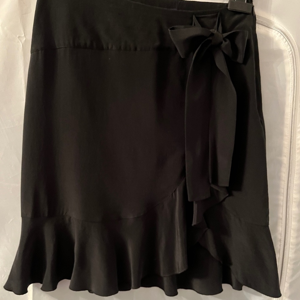 Black silk skirt